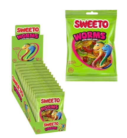 SWEETO JELY WORMS 80GR 1*12