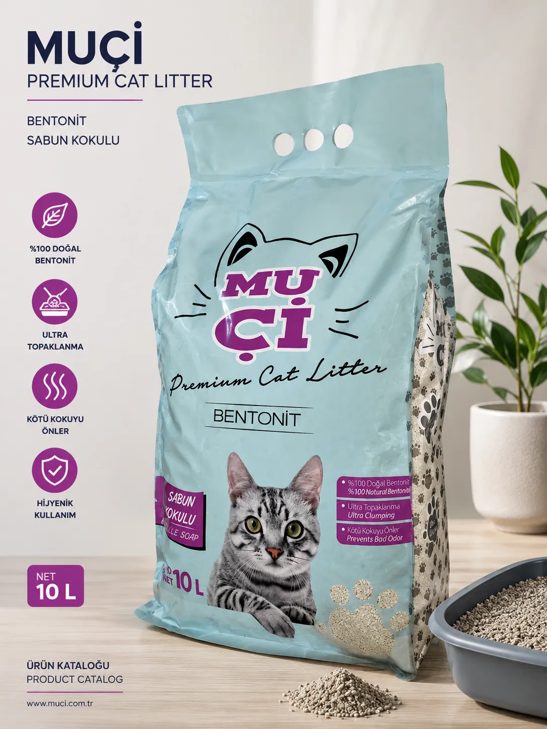 MUÇİ KEDİ KUMU SABUN KOKULU 10LT